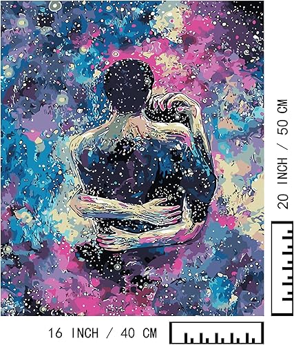 Miniatura 145 de Baisite 1112 Pintura por números, para adulto, principiante, niño, 12 pulgadas de ancho x 16 pulgadas de largo, 2 lienzos, 8 pinceles de madera