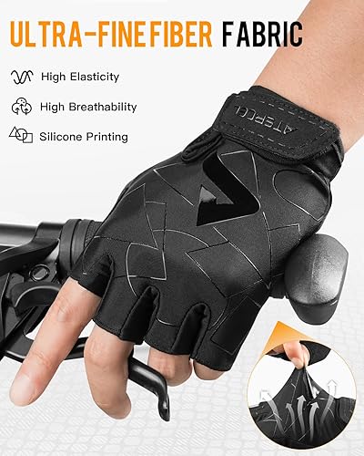 Miniatura 3 de ATERCEL Guantes de ciclismo para hombre, para ciclismo, entrenamiento, gimnasio, entrenamiento, levantamiento de pesas, al aire libre, motocross,