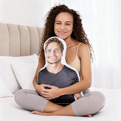 Miniatura 4 de LOVELYPOD Almohada de pareja con foto personalizada, almohada personalizada con imagen de cara, regalo de cumpleaños de novio, almohadas del día de