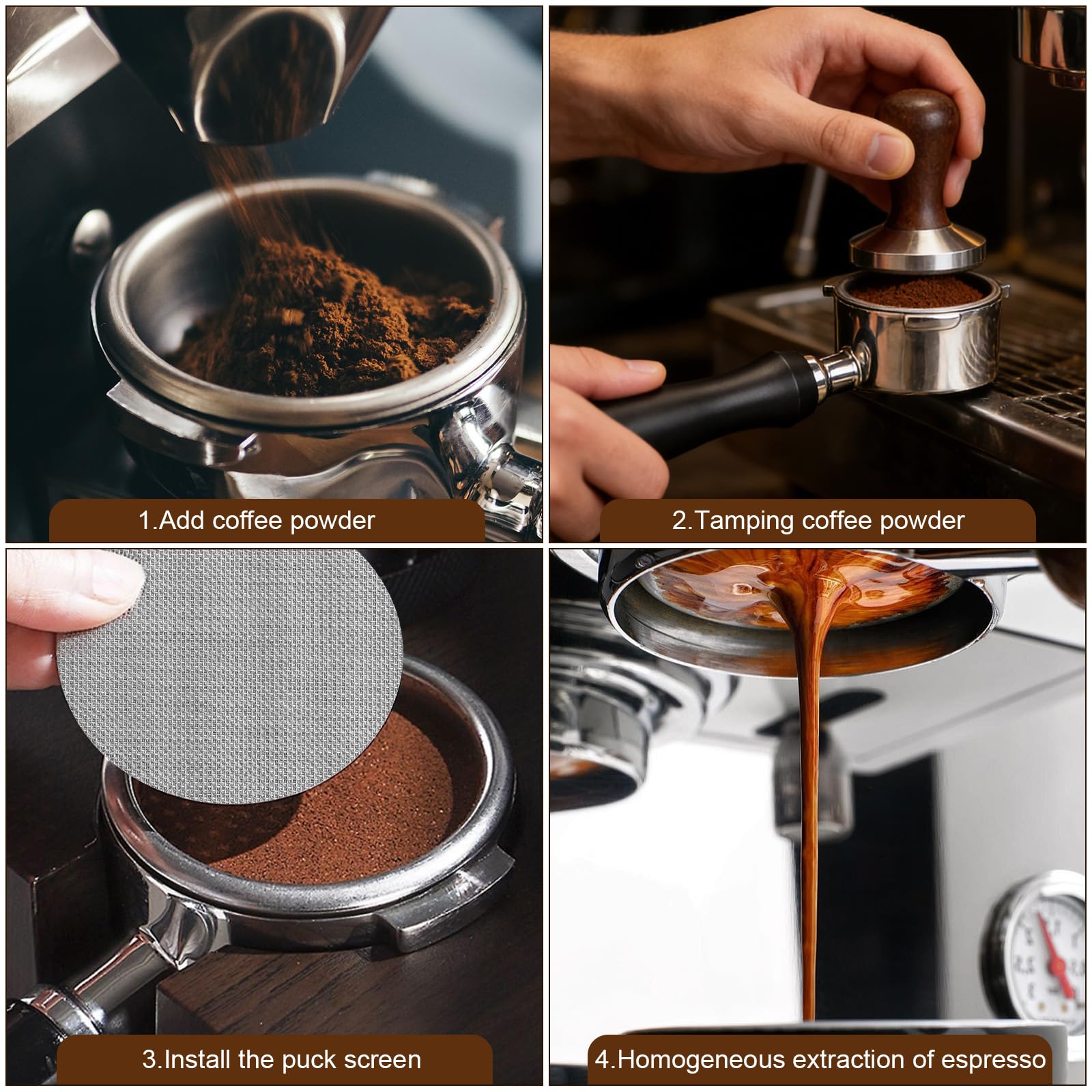 VINATO Portafiltro sin fondo 51 mm – Construcción completamente metálica | Compatible con DeLonghi EC680 / EC685 / EC885 / EC890