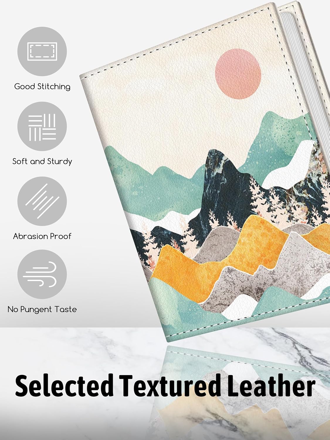 Photo Album 4x6, 56 Pockets Small Picture Book Aesthetic Mountain Sunset, Personalized Large Capacity Mini PU Leather Picture Album Gift for Family Graduation Wedding Travel - Image 3