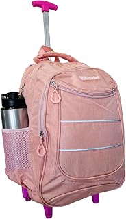 Mochila De rodinhas Escolar Menina Colégio Espaçosa Rosa