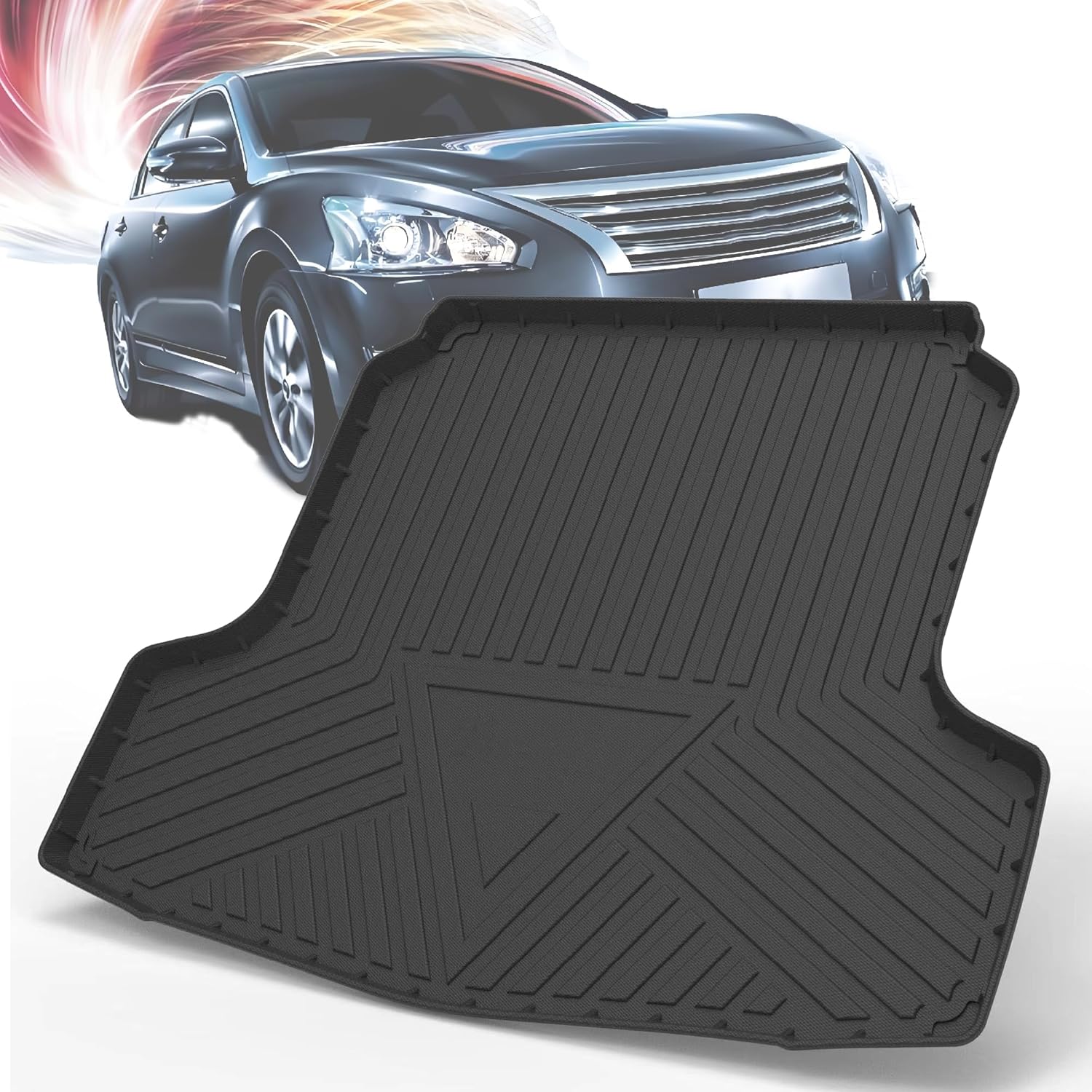 Custom Fit Rear Cargo Liner for/Nissan Altima 2013 2014 2015 2016 2017 Waterproof Protector Floor Mat Trunk Liner Tray Heavy Duty TPE Rear Cargo Mat Accessories Black