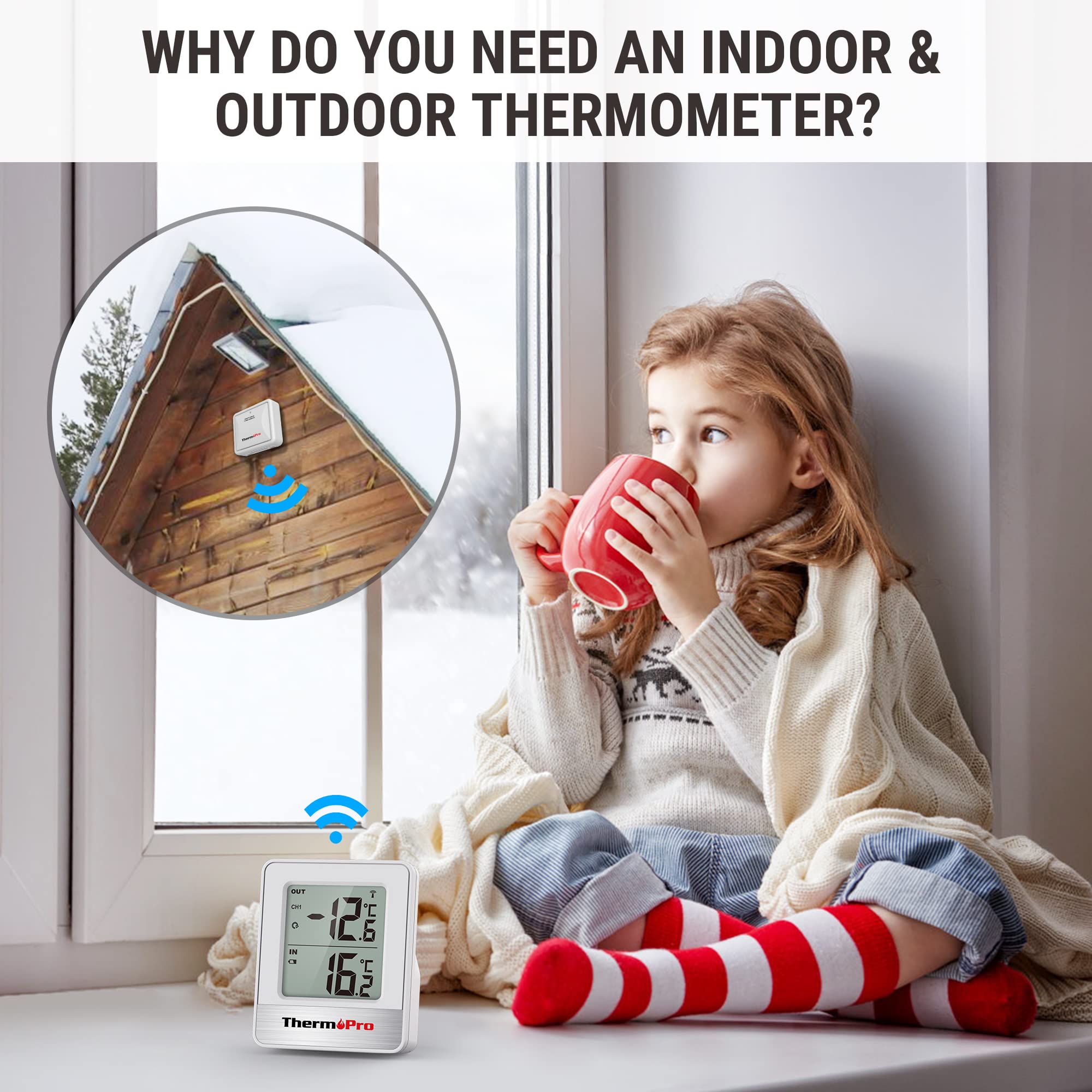 Termometro TP200C Ambiente Interno Esterno Wireless Termometro Casa Con Sensore - Foto 42 di 52