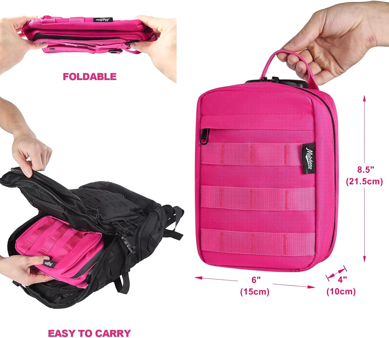 Small Storage Bag with Combination Lock, Travel Medicine Lock Box, Carbon Lined Tactical EDC Molle Bag Pouch, Money Cosmetic Organizer, Gifts for Women