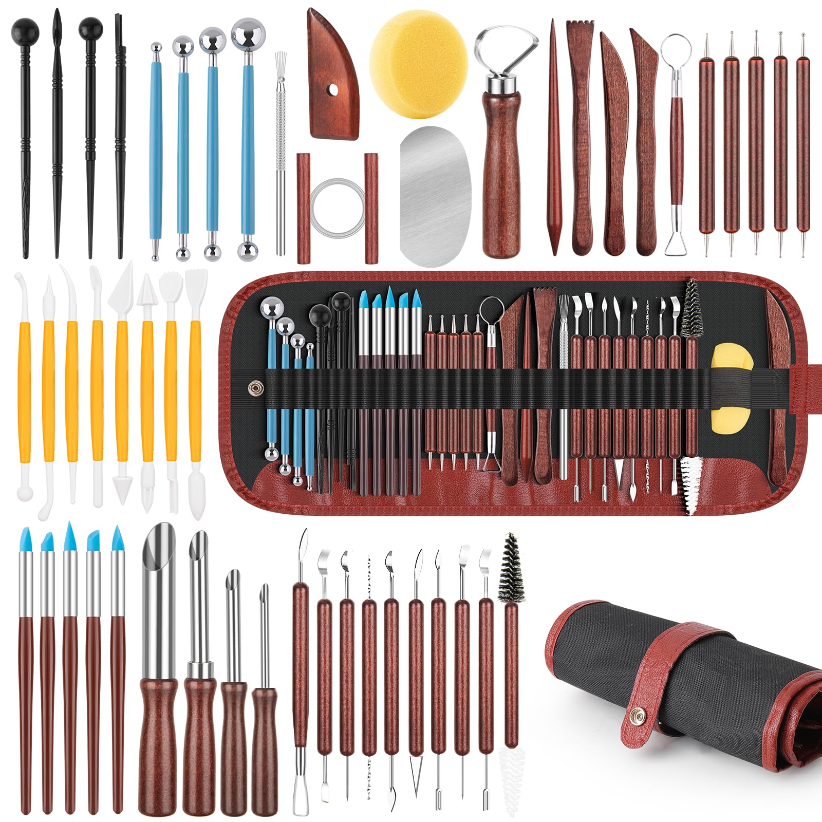 27 Piece Clay Sculpting Tools Kit - Pottery & Air Dry Clay -9