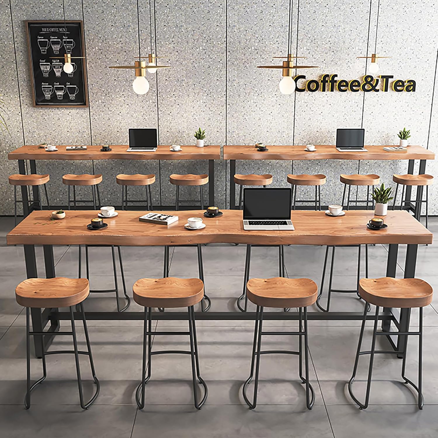 Farmhouse Bar Table,Rustic Bar Height Table,Counter Height Dining Table,Solid Wood Pub Table,2 in Thick Live Edge Top for Kitchen,Dining,Coffee Bar,or Restaurant(Stool not Included)