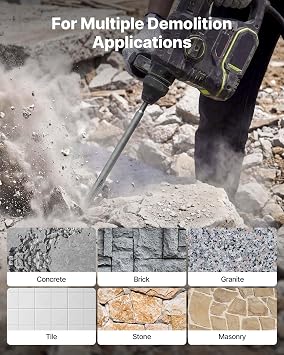 VEVOR SDS Plus Chisel Set, 3 pcs SDS Plus Rotary Hammer Drill Attachments, Includes Point, Flat, Angled Spade Chisels, Heat Treated 40Cr Alloy Steel, Sharp Edge for Demolition, Concrete and Brick