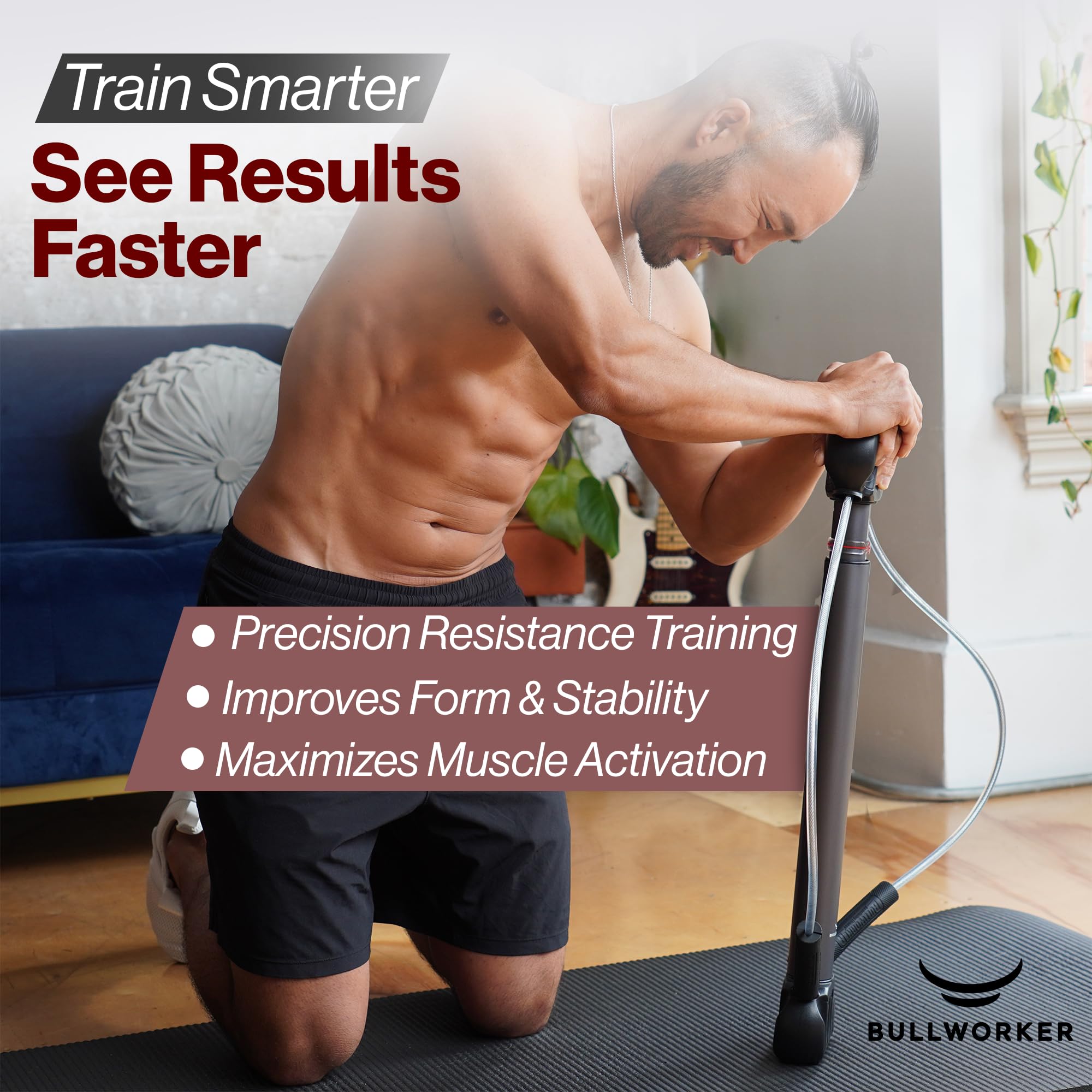 Bullworker Bow Classic 90cm Isometrisches Trainingsgerät, Tragbares Heimfitnessstudio mit individuell einstellbarem Widerstand, Brust- und Armtrainer, Ganzkörper-Krafttrainer, Schultertrainer.