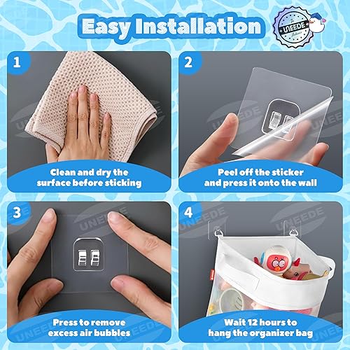 Miniatura 8 de UNEEDE Organizador de juguetes de baño, organizador de almacenamiento de juguetes de bañera de 4 galones, soporte de juguete de baño de acceso