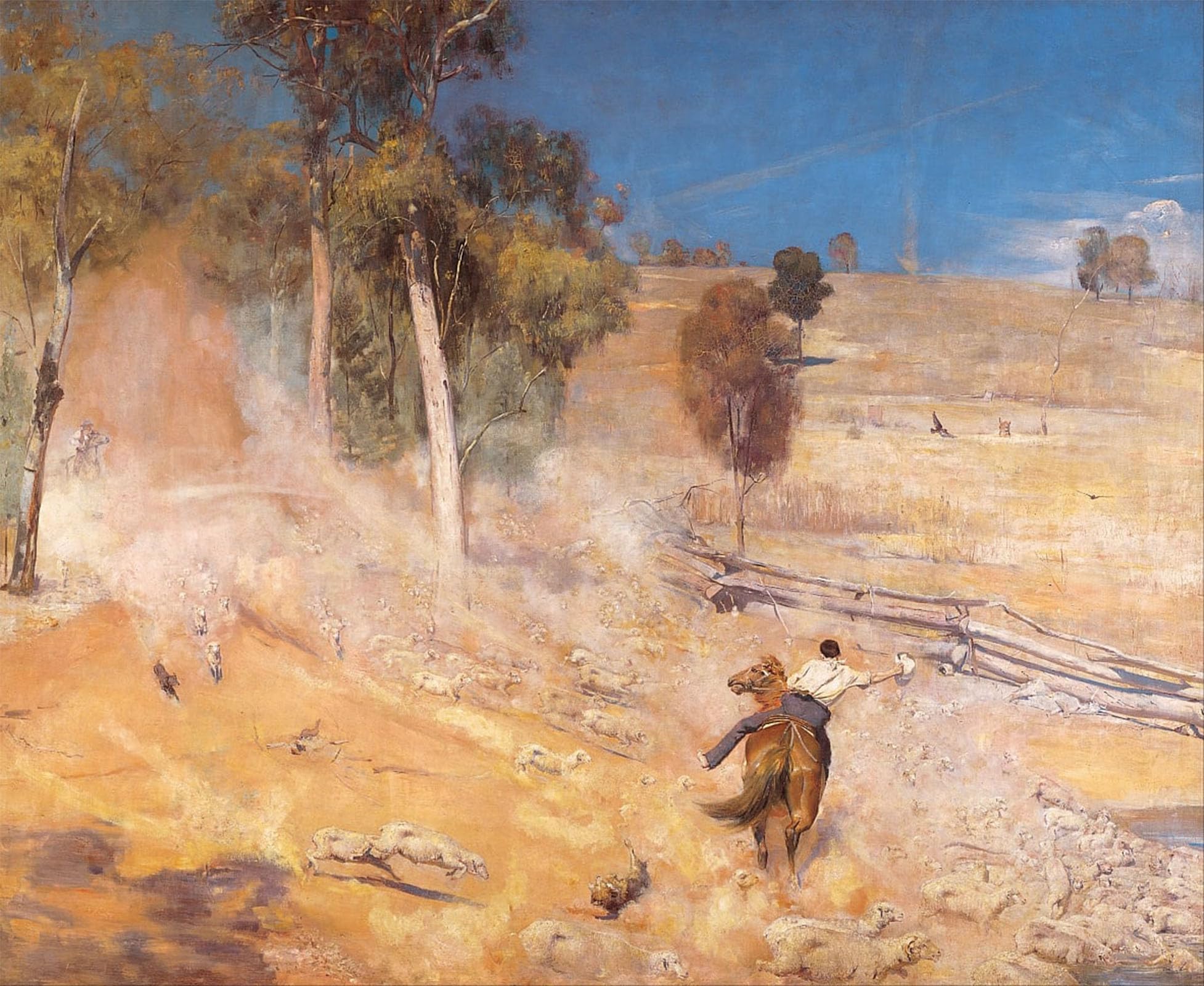 SERENDIPITP Retro Picture Poster Wall Art Pictures Painting a Break Away by Tom Roberts Wall Art Canvas Print for Wall Decor 60x90cm