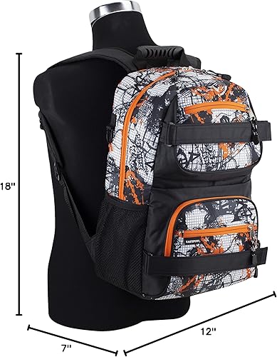 Miniatura 7 de Eastsport Mochila de viaje para monopatín, bolsa para computadora portátil, diseño multideportivo para hombres y mujeres, Naranja SolRejilla Urbana