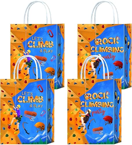 16 bolsas de golosinas de escalada en roca para suministros de fiesta de cumpleaños, aperitivos de regalo, dulces con asas para niños y adultos,