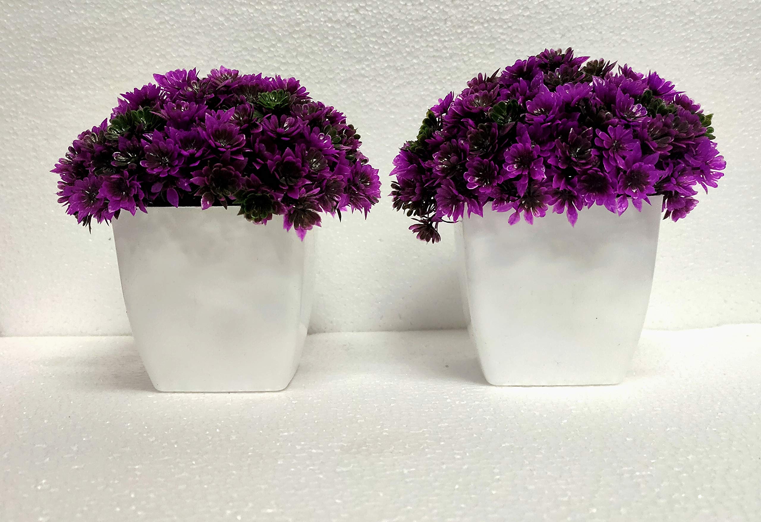 DecoratingLivesArtificial Mini Plant with Pot (Red, Set of 2)