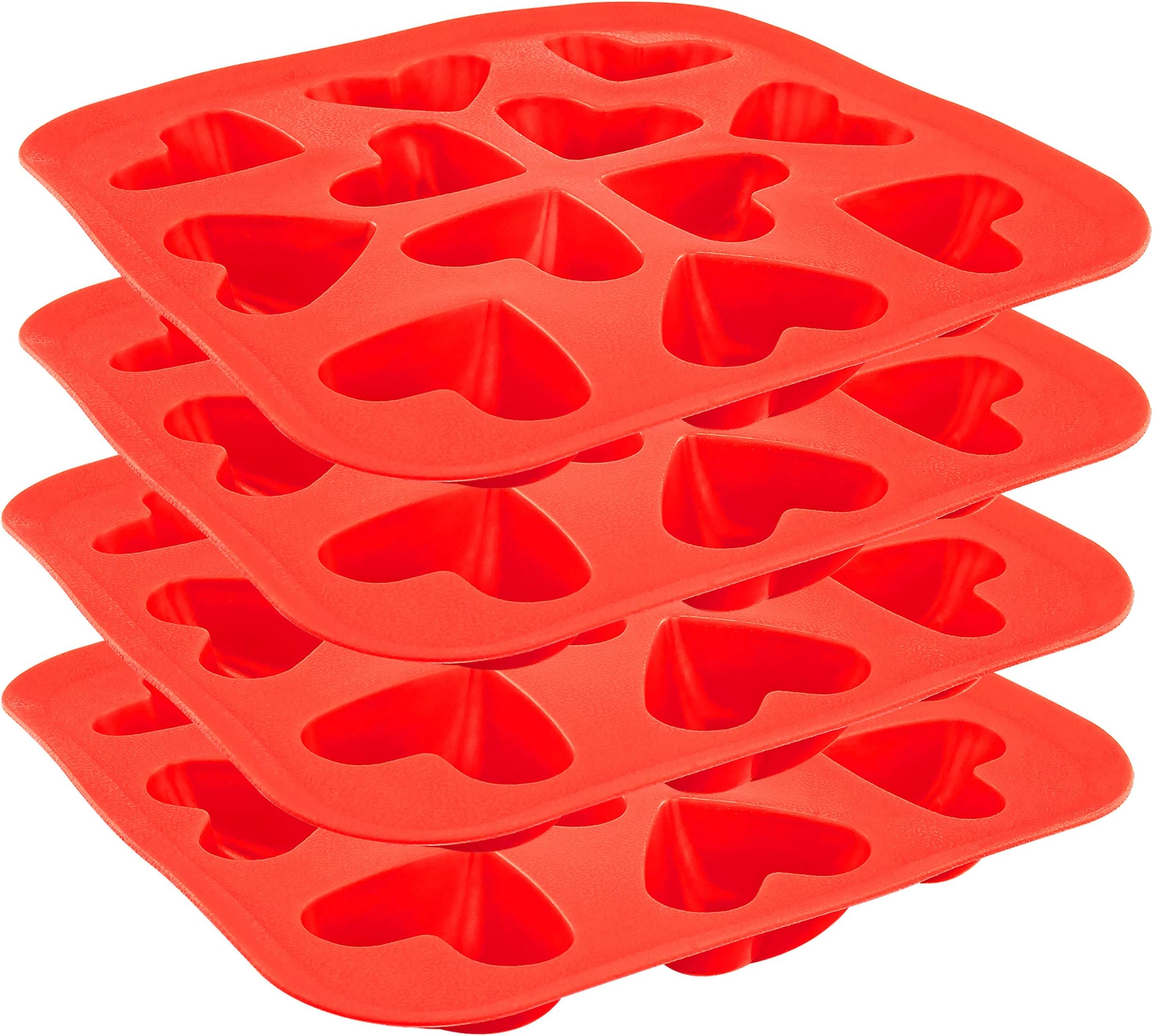 Fairly Odd NoveltiesHeart Shape Flexible Ice Cube Rubber Novelty Gag Gift, Red, 4-Pack