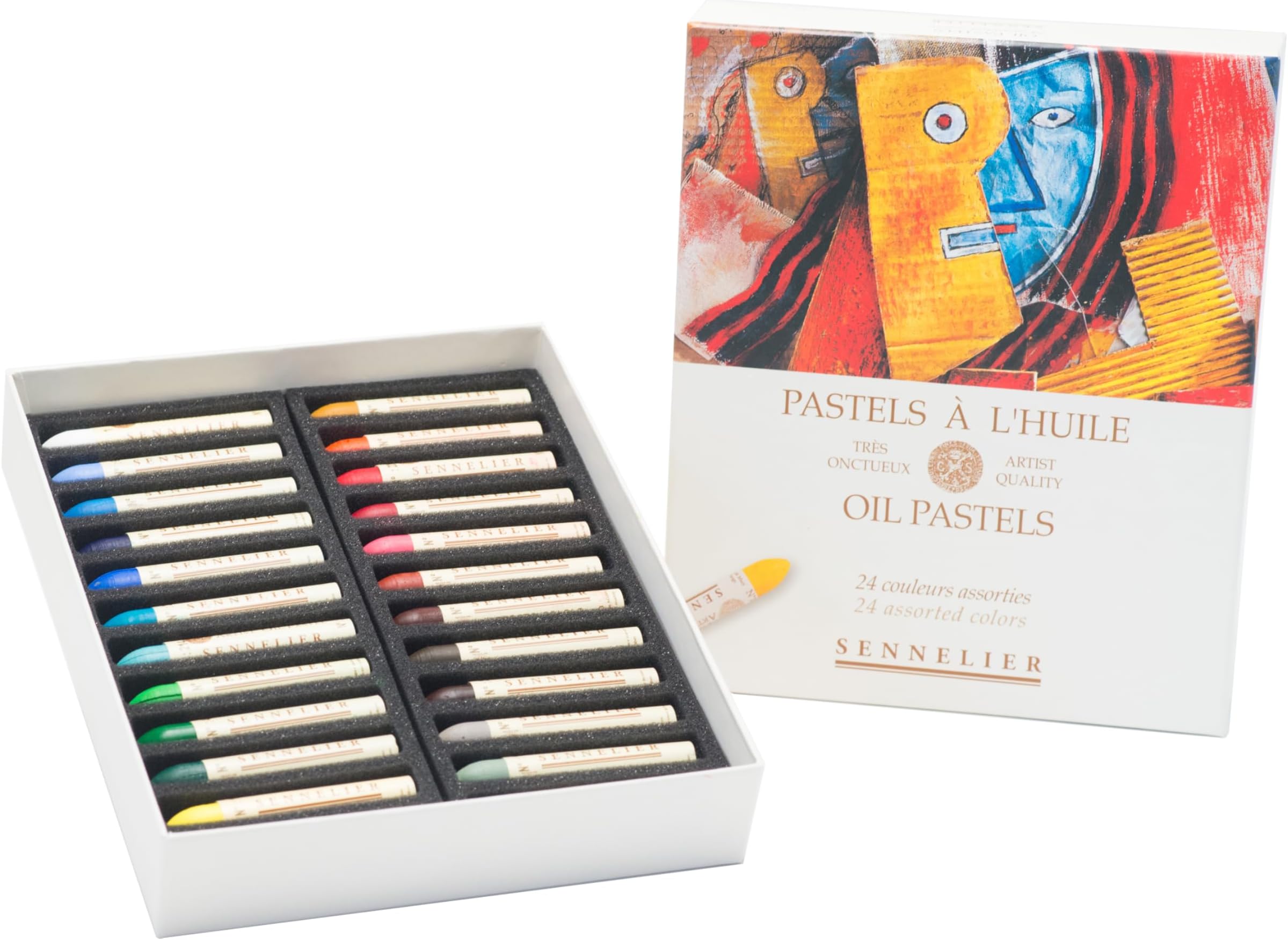 Oil Pastels Assorted PKG, Pigment, 24 Count (Pack of 1)