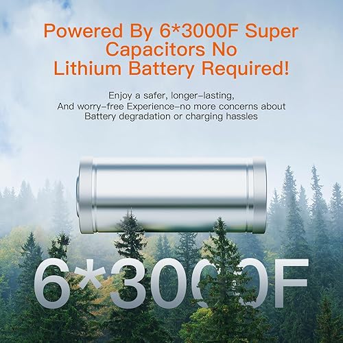 Miniatura 2 de GR7 - Arrancador de 7000 amperios alimentado por 6 condensadores súper de 3000 F, caja de salto portátil sin batería, paquete de refuerzo de batería