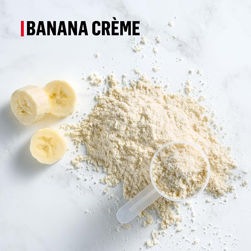 Muscle Milk Genuine Protein Powder, Banana Crème, 1.93 Pounds, 13 Servings, 32g Protein, 4g Sugar, Calcium, Vitamins A, C & D, NSF Certified for Sport, Energizing Snack, Packaging May Vary image 2