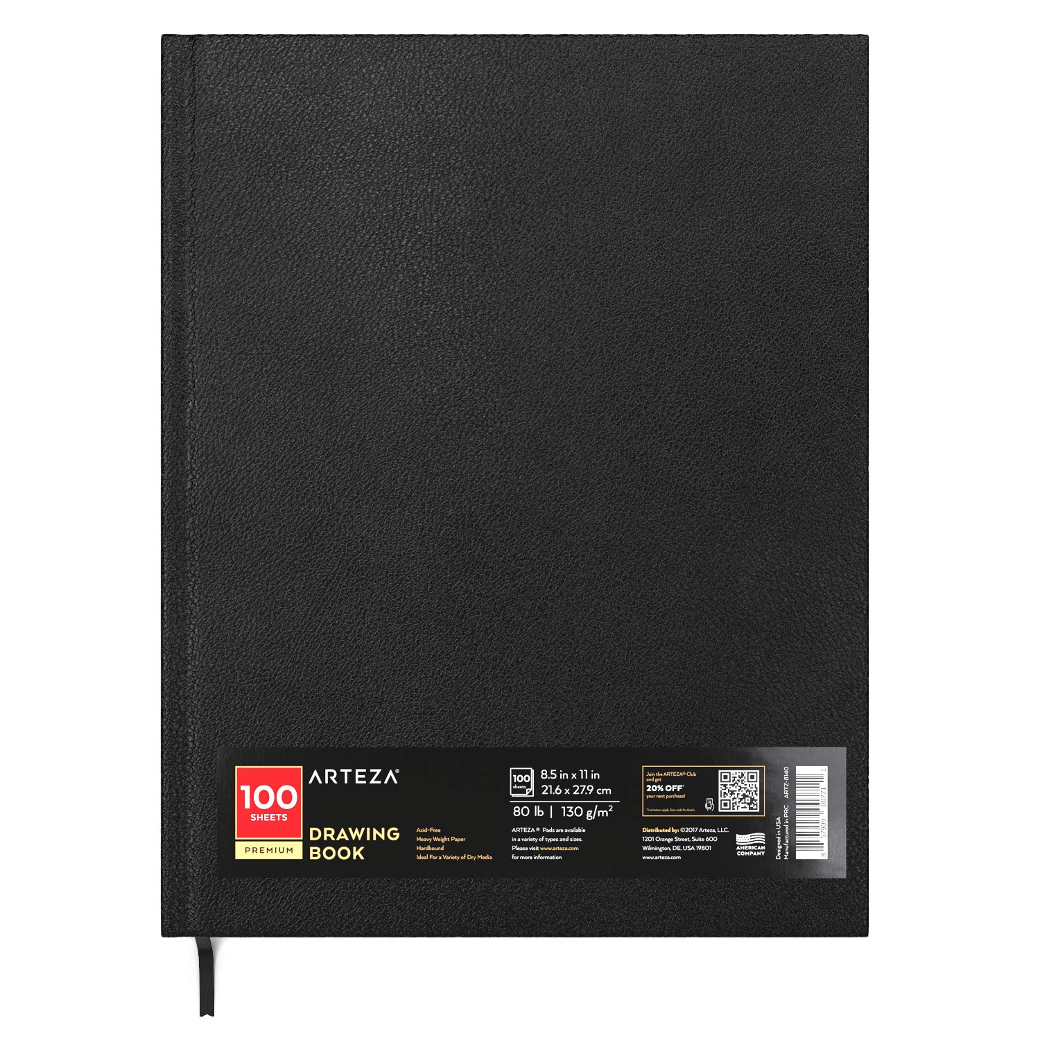 Carnet de croquis 21,6x27,9 cm à couverture rigide 100 feuilles pour dessin