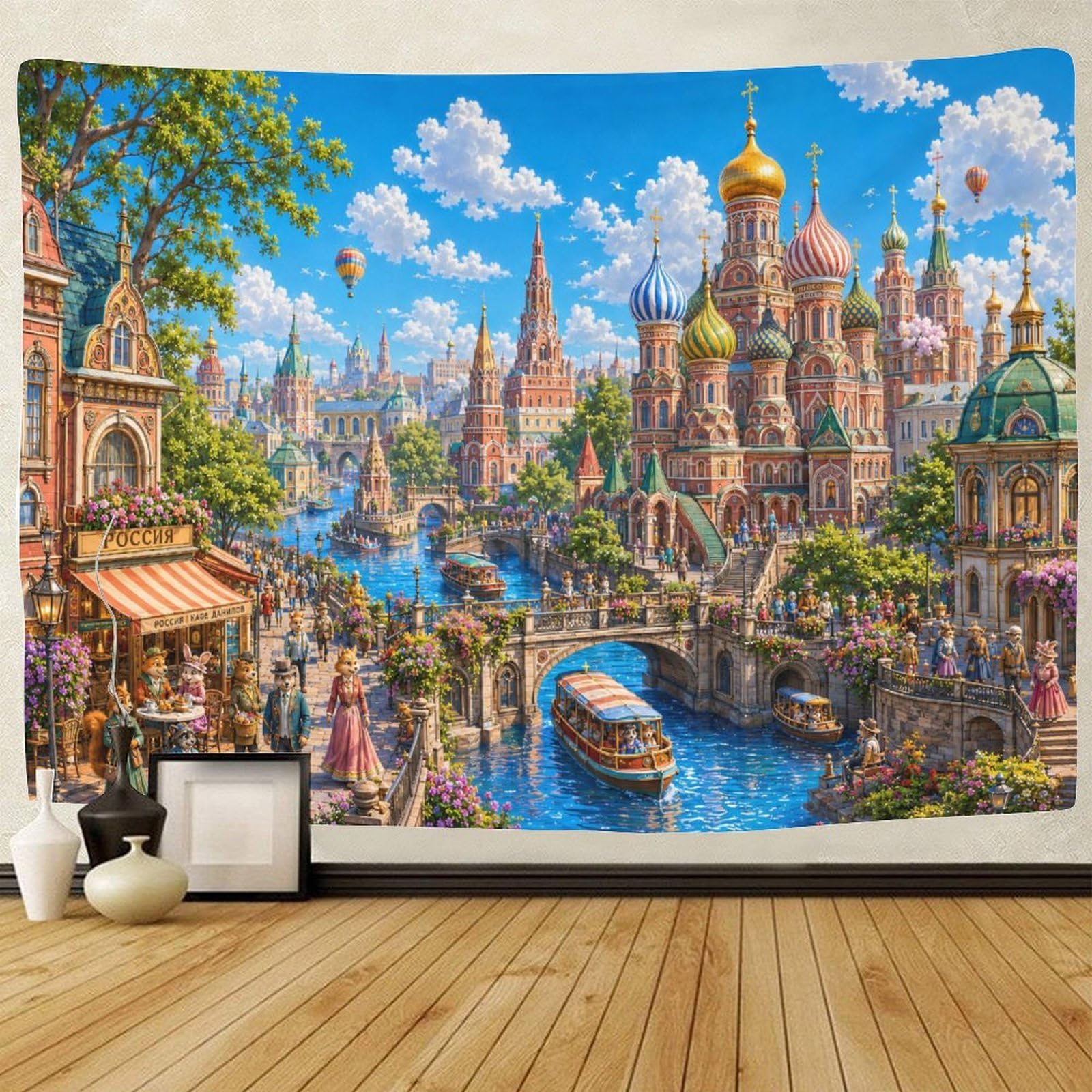 ASDFGHJKLZA Saint Basil's Cathedra Wall Art Decor 3D Print Tapestry Wall Hanging Decor Tapestries Home Decoration Curtain Living Room College Dorm 100cmx150cm
