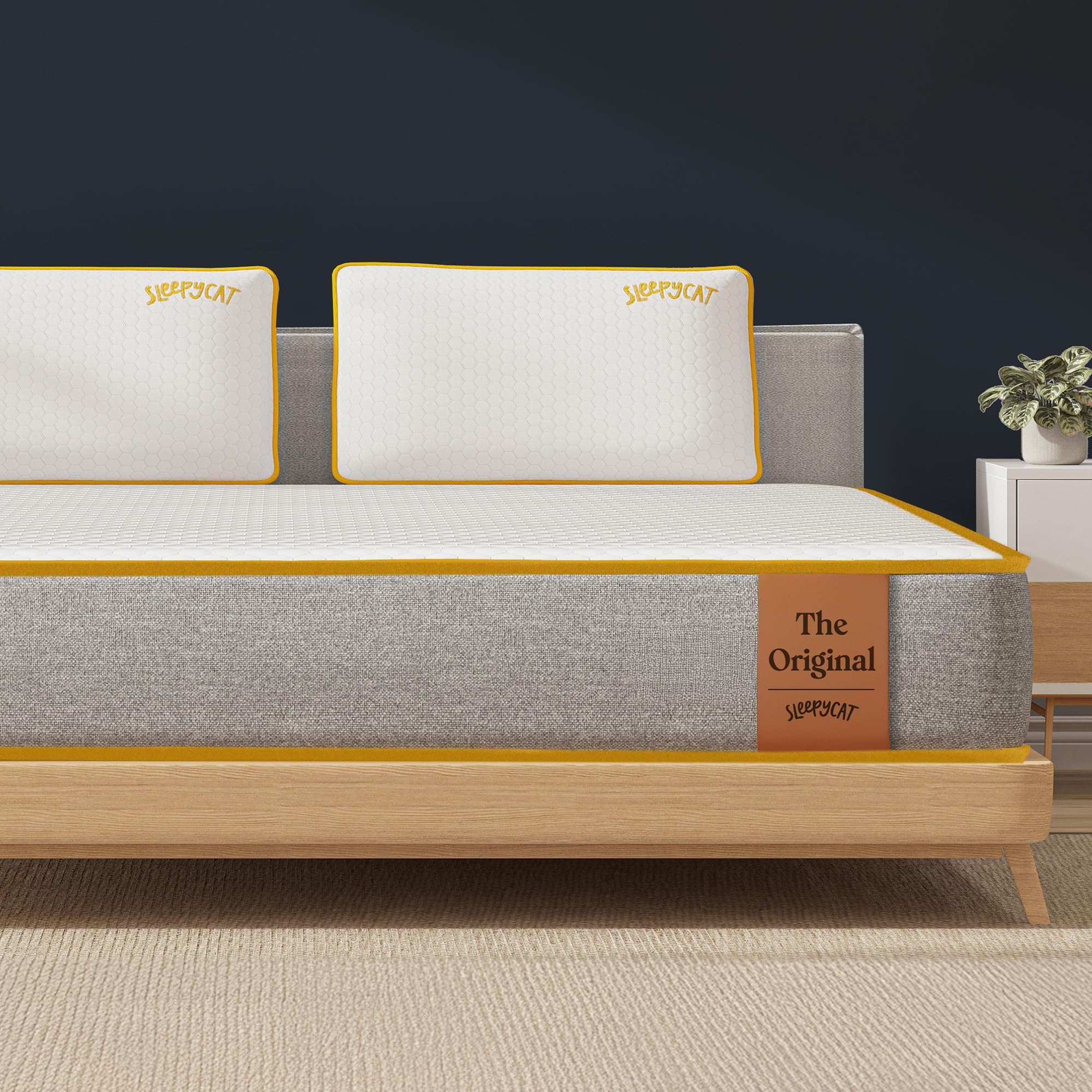 SleepyCat Original Ortho Mattress with AirGen? Memory Foam | Medium Firm Feel for Balanced Comfort | 8 Inch Bed Mattress | Anti-Bacterial Fabric Cover |10 Years Warranty|(King Size,84x72x8 inches)