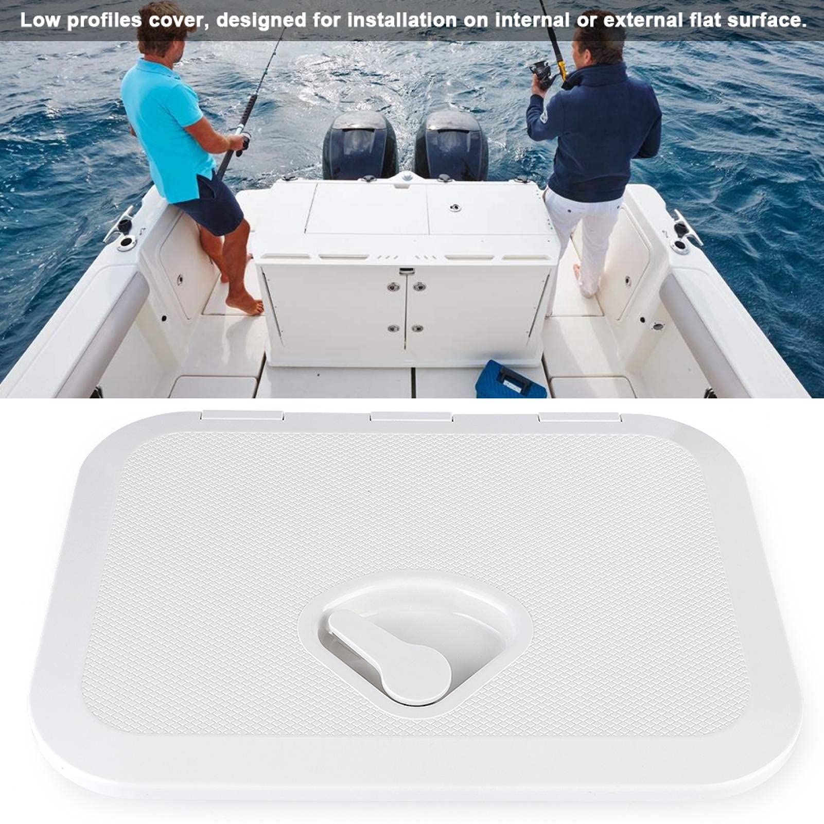 Placa Cubierta Escotilla Inspección Barco Rectangular Resistente UV Corrosión Superficie Antideslizante para Yate RV Barco Accesorio Marino