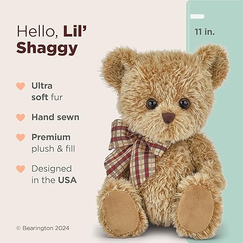Miniatura 8 de Bearington Thornton The Vintage - Oso de peluche de peluche, 15.5 pulgadas