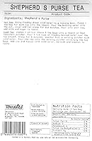 Vista 2 de Shepherd's Purse Tea (25 bolsitas de té, ZIN: 511594)