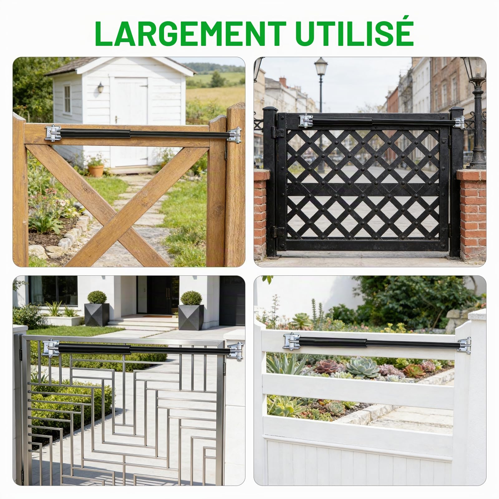 Ferme-porte hydraulique automatique, ferme-porte avec régulation de vitesse pour fermes, ranchs, terrains de sport en plein air, jardins domestiques