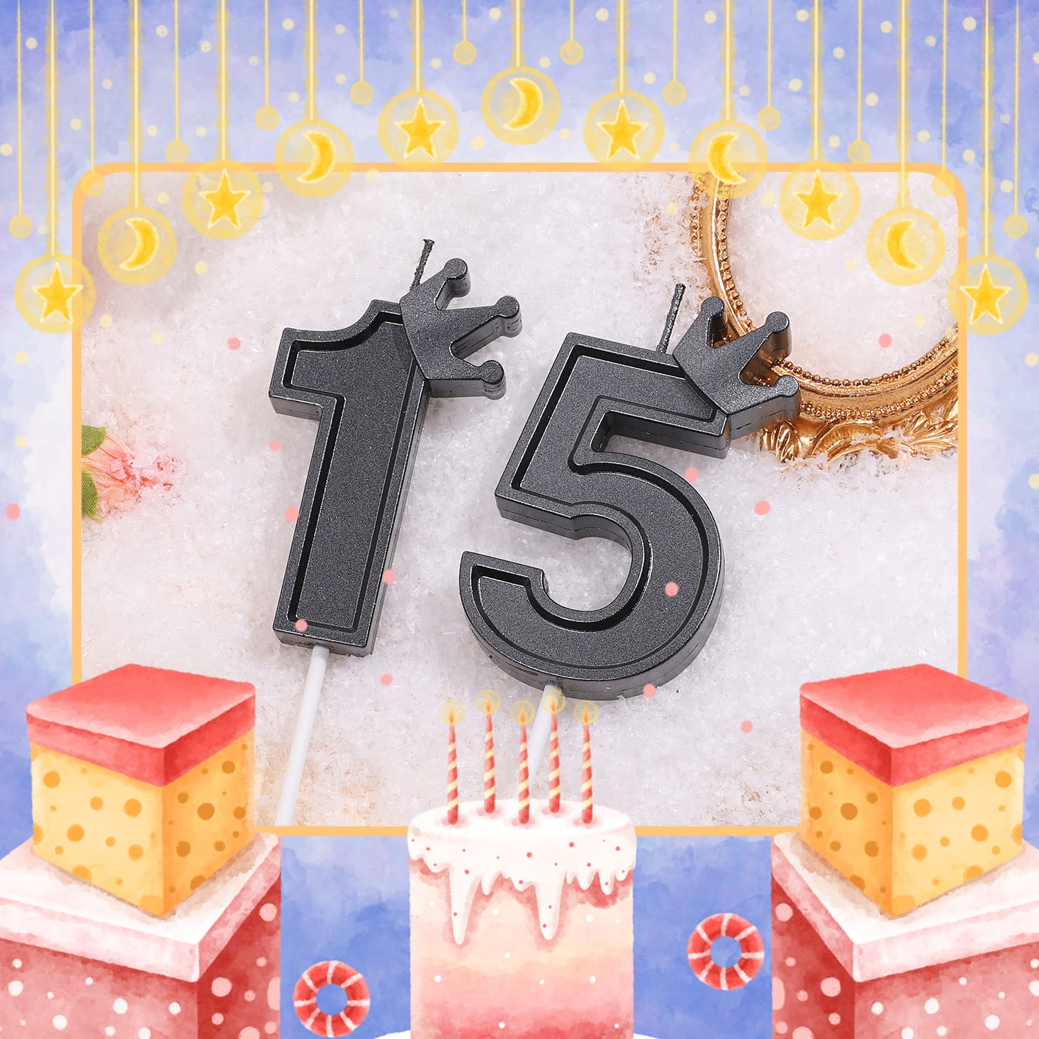 Torta di compleanno con candela accesa numero 7 - Foto stock di © destinacigdem #59511959