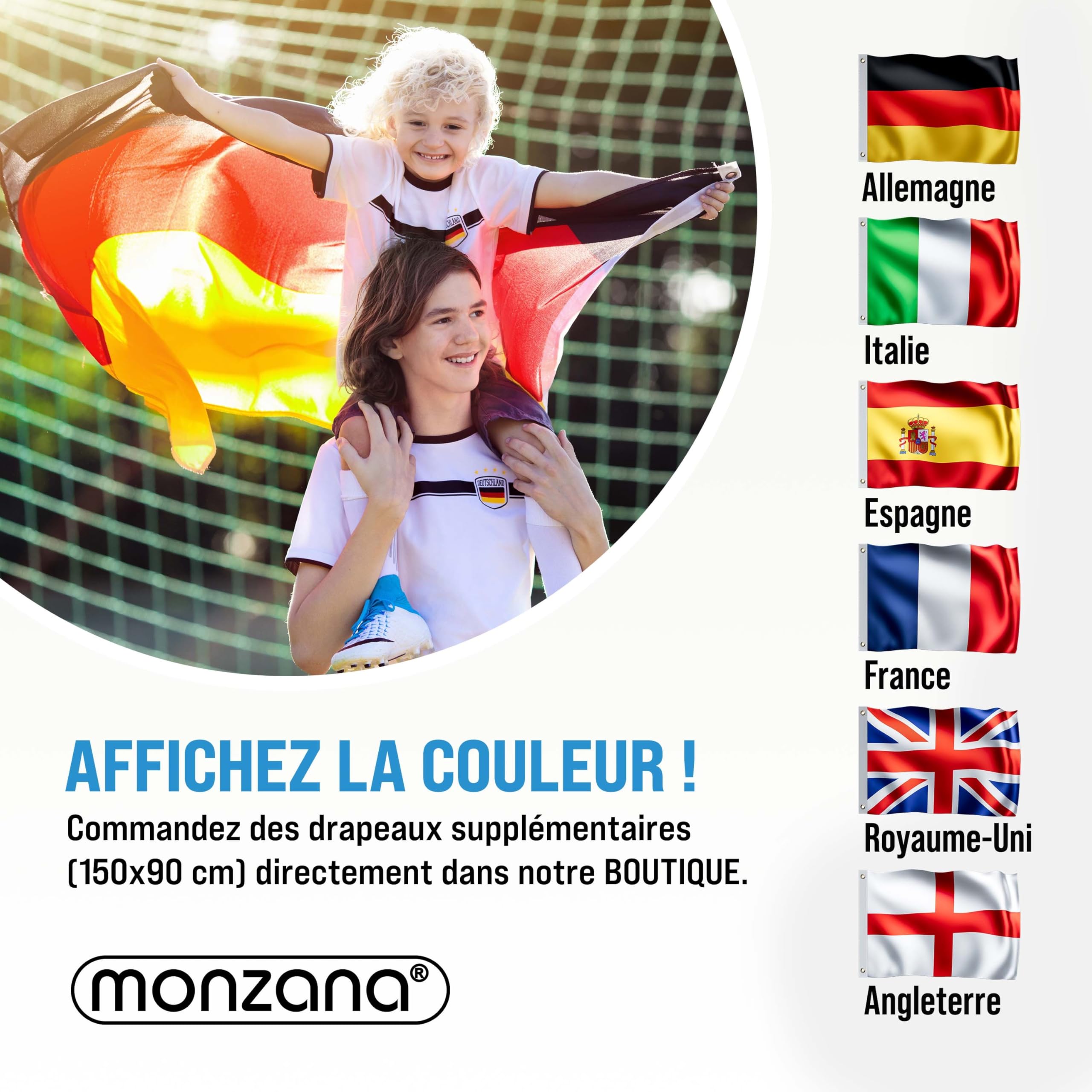 MONZANA® Mât de drapeau télescopique aluminium 6,3m douille de sol 60cm réglable hauteur jardin hampe national