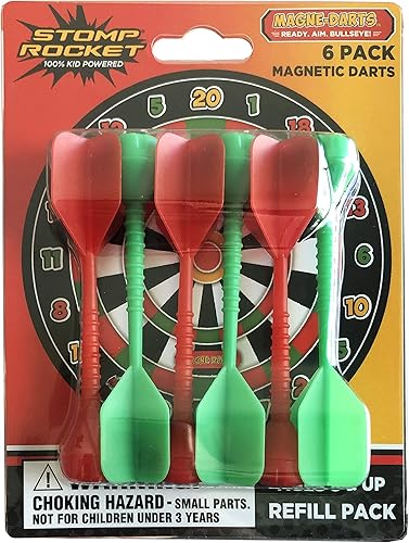 Stomp Rocket Magne Dardos de recambio de dardos magnéticos rojos y verdes para juego de mesa de dardos magnéticos Magne Darts