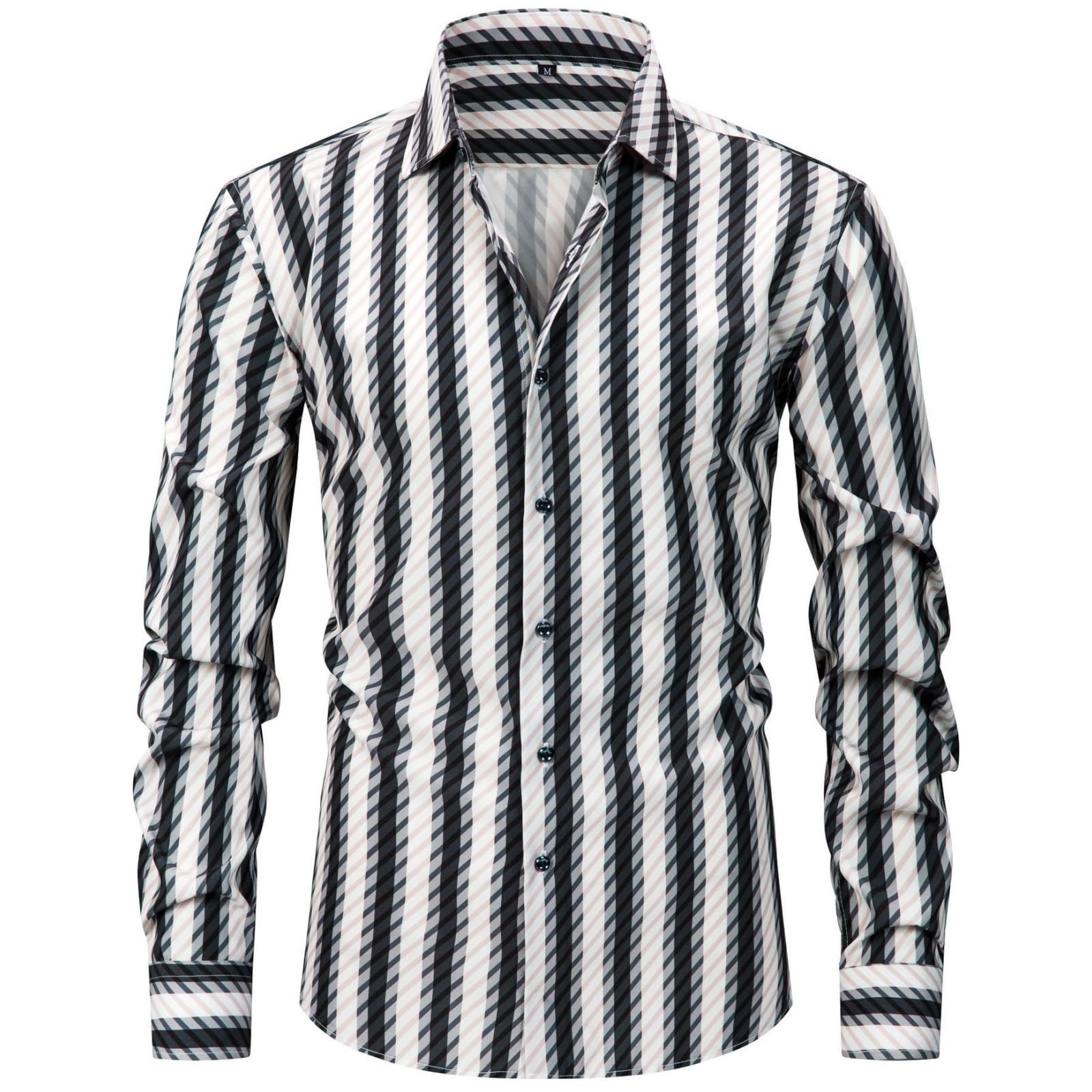 Shirts for Men Transitional Weather Slim Fit Blouses Long Sleeve Button Down Tops Business Casual Dress Shirts