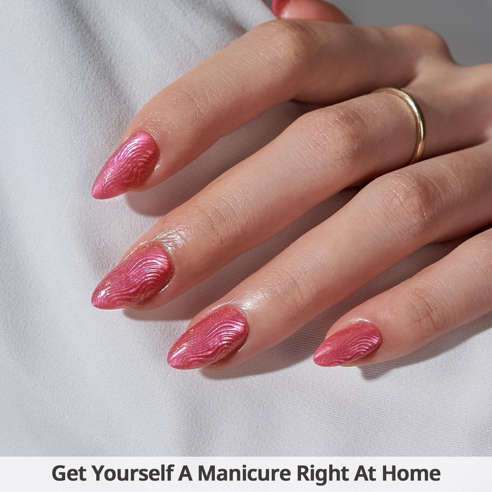 BTArtbox Press On Nails Short - Salmon Pink Press on Nails, Oval Fake Nails with Nail Glue, Reusable Glue On Nails in 16 Sizes Nail Kit, Tomato Tango: BTArtbox Press On Nails Short - 3D Sculpting Red Cat Eye Almond Press On Nails with Glue for Women, Opaque Soft Gel Glue On Nails in 16 Sizes - 32 Stick On Nails Kit, Crystal Wave
