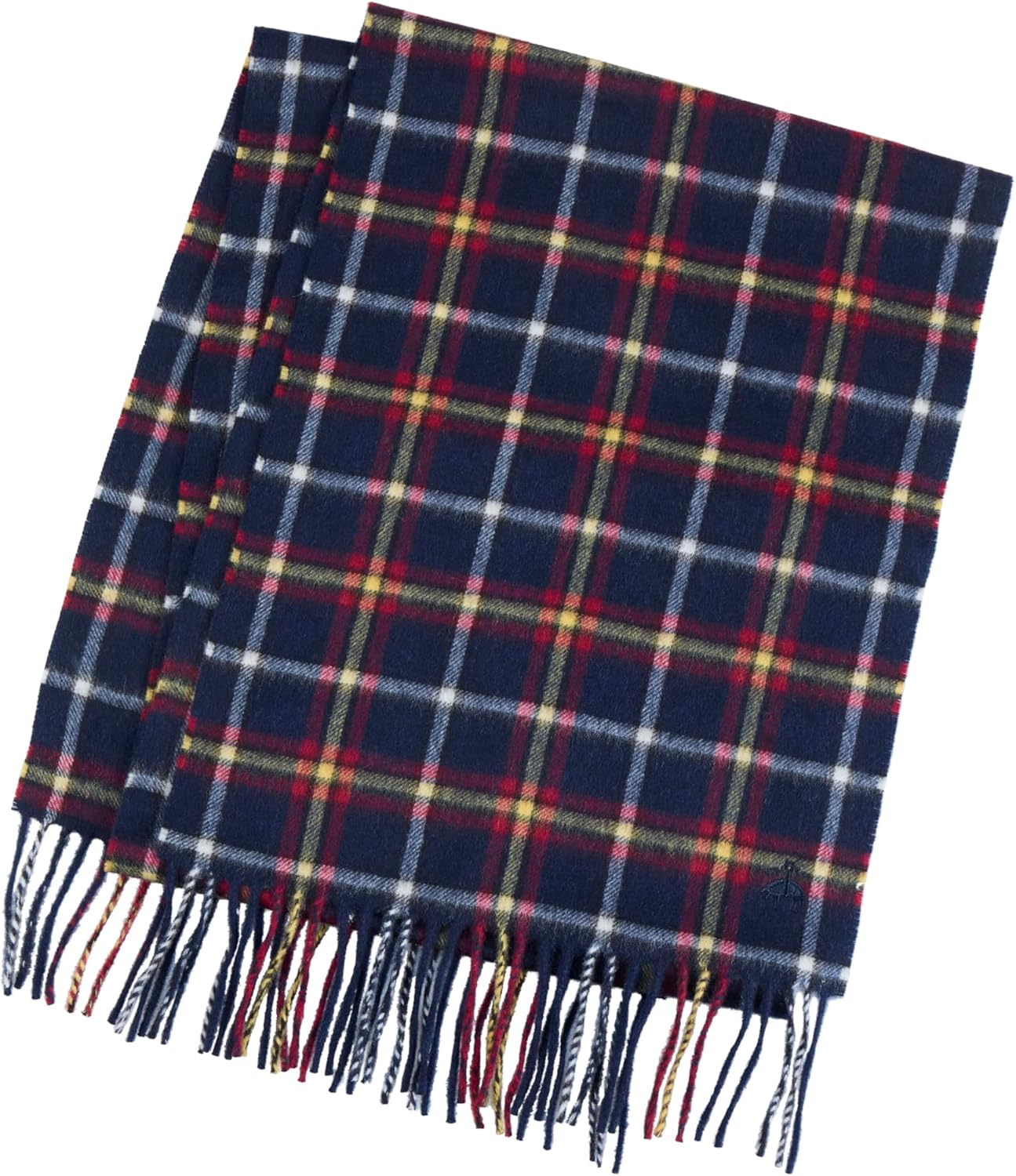 Brooks Brothers Wool and Cashmere Woven Patterned Scarf with Twisted Fringe - Men's Luxury Winter Scarf, 66" x 12" - Image 2