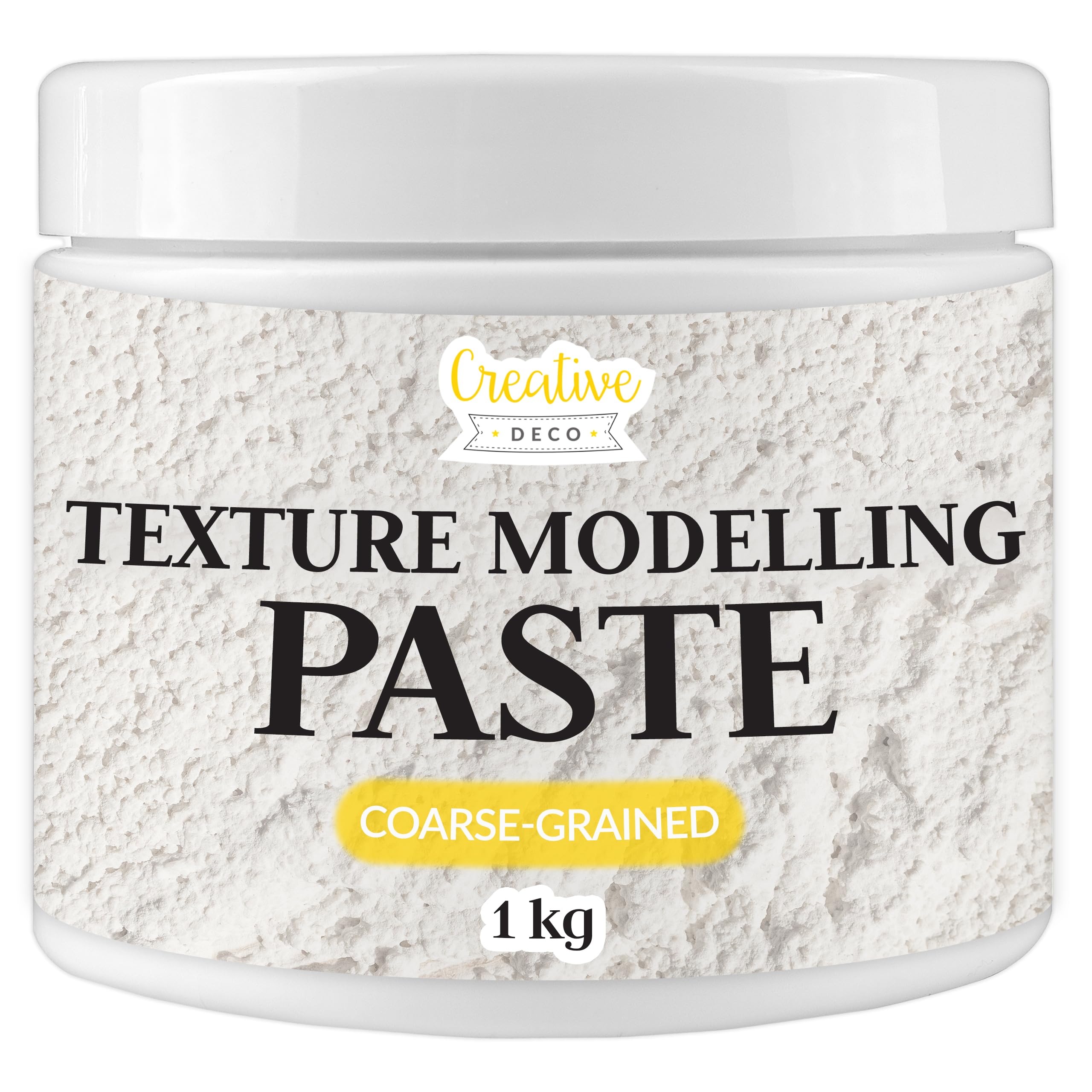 Creative Deco Texture Paste, Coarse Grain 1kg | White Filler for Acrylic Painting | Modeling Paste for Art Projects, DIY, 3D Effects, Textures | Easy to Apply with Palette Knife