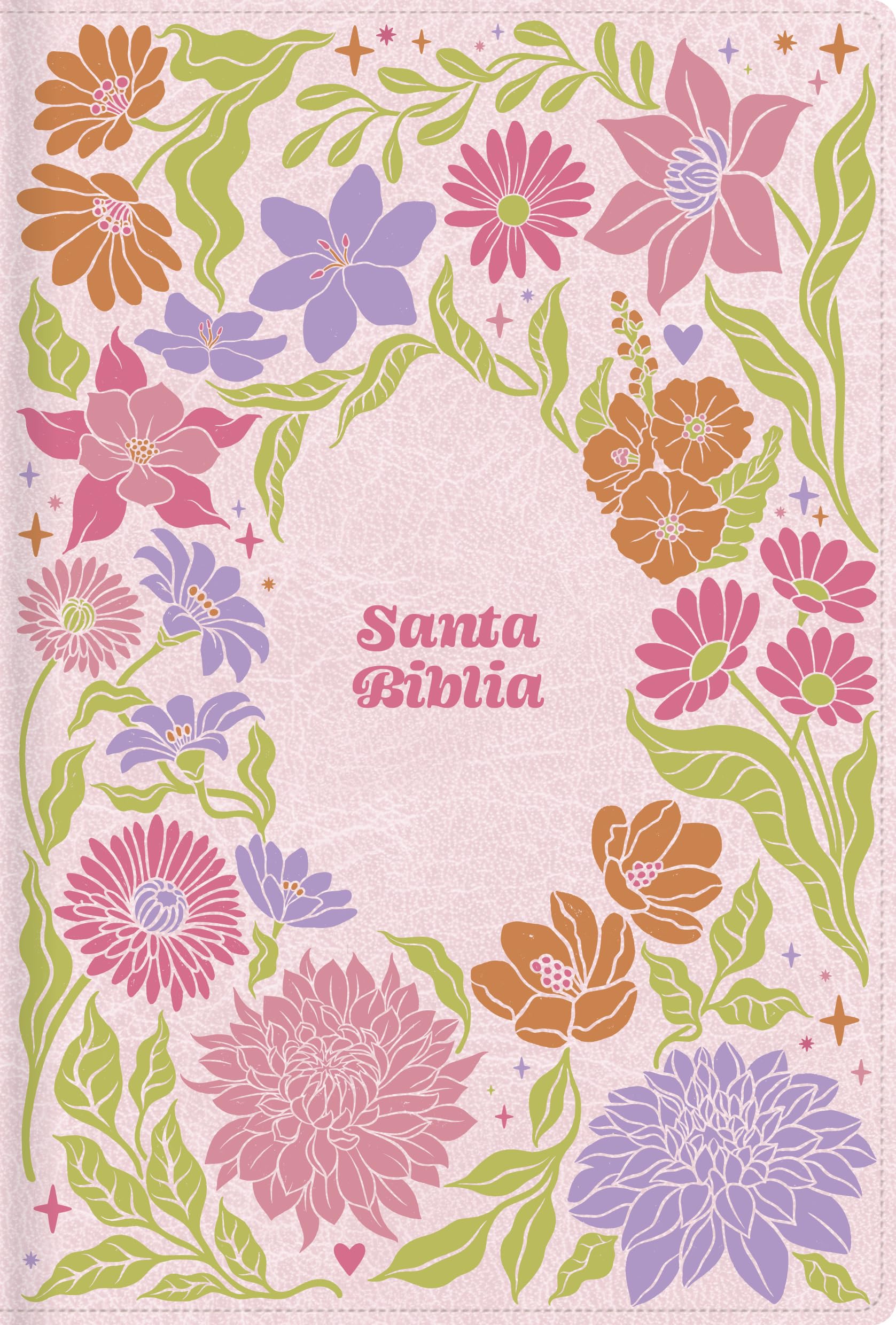 RVR 1960 Biblia letra grande, tamaño manual, rosa jardín, símil piel