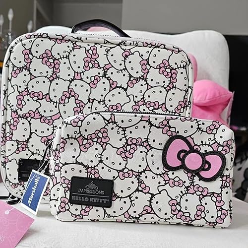 Miniatura 8 de Impressions Vanity Hello Kitty - Bolsa de cosméticos con piel sintética impermeable, bolsa impresa con cremallera para artículos de tocador de