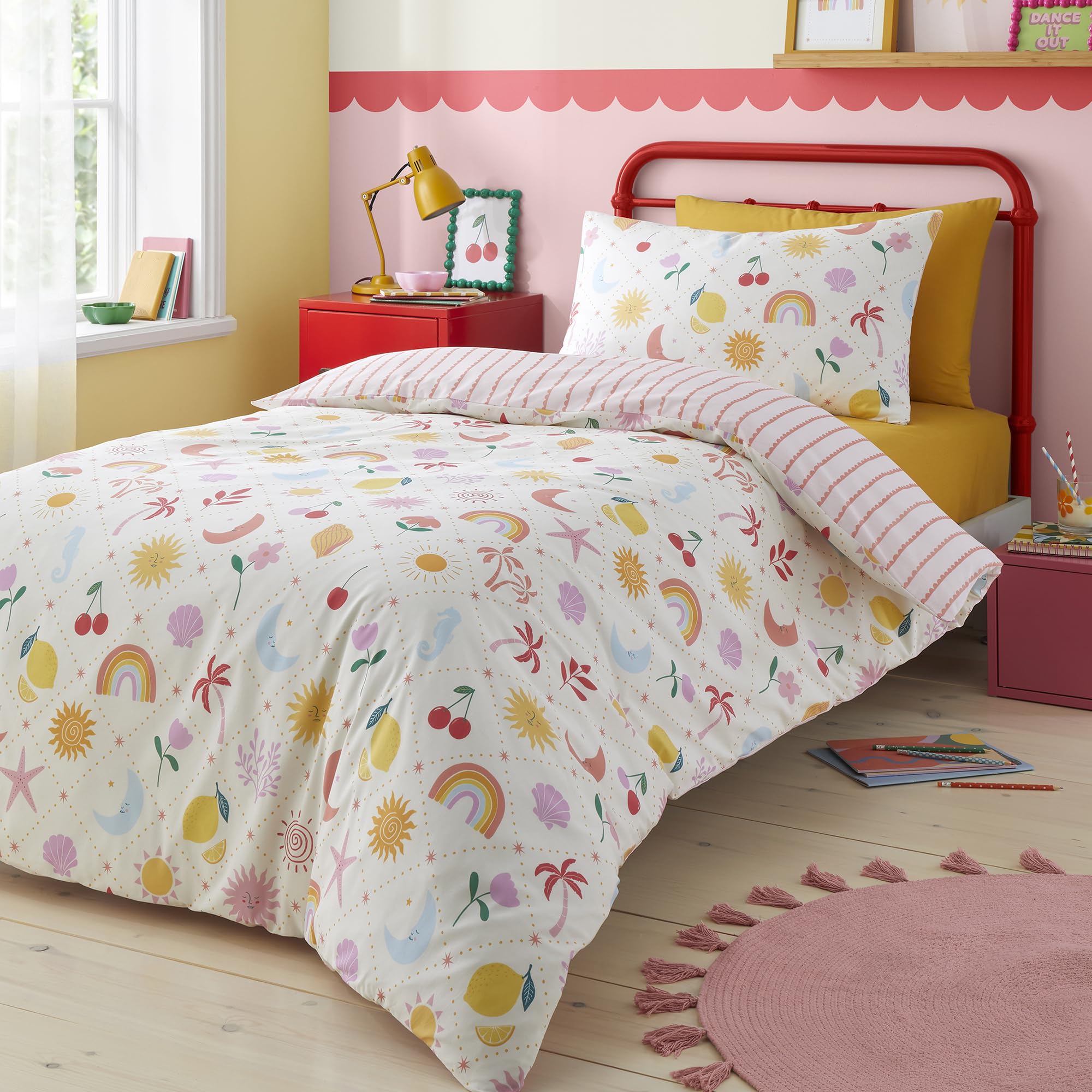 Bedlam Dreamscape Duvet Cover Set Double 200 x 200cm – Easy Care Bedding with Abstract Dreamscape Design, Includes 2 Pillowcases