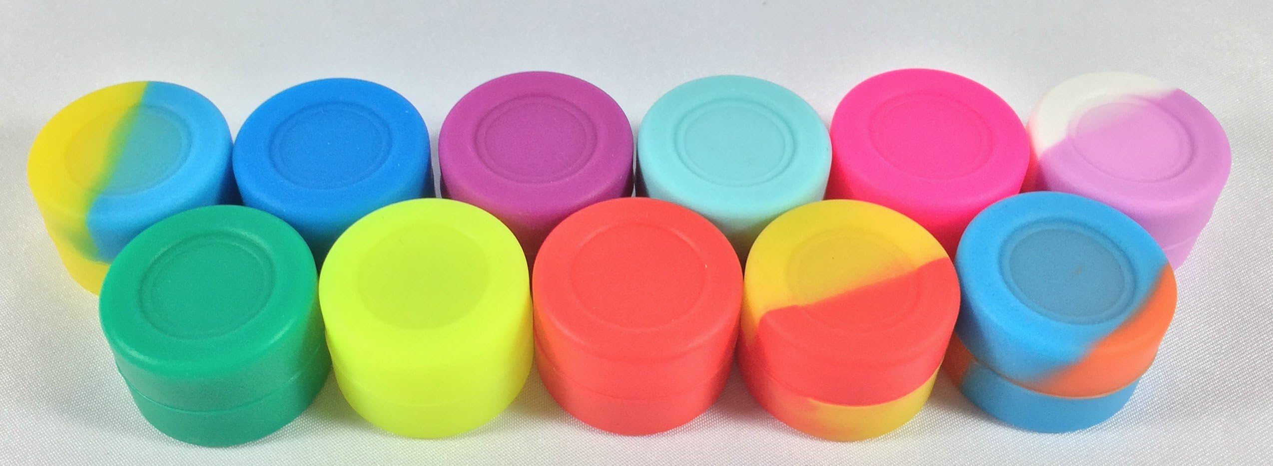 25 pcs 3ml Silicone Container Jar Round Non-Stick Mixed Colors Wholesale