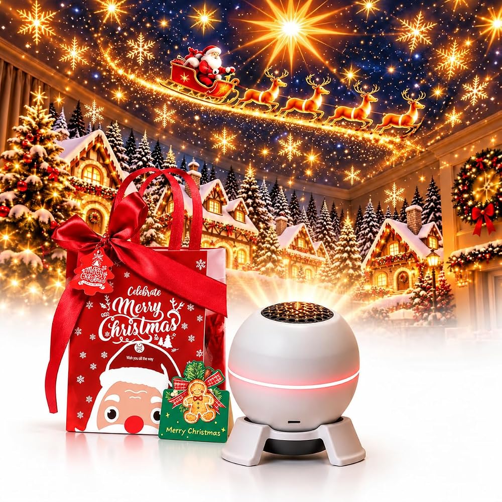 Magical Christmas Projection Night Light, Holiday Projection Night Light — 사진 1