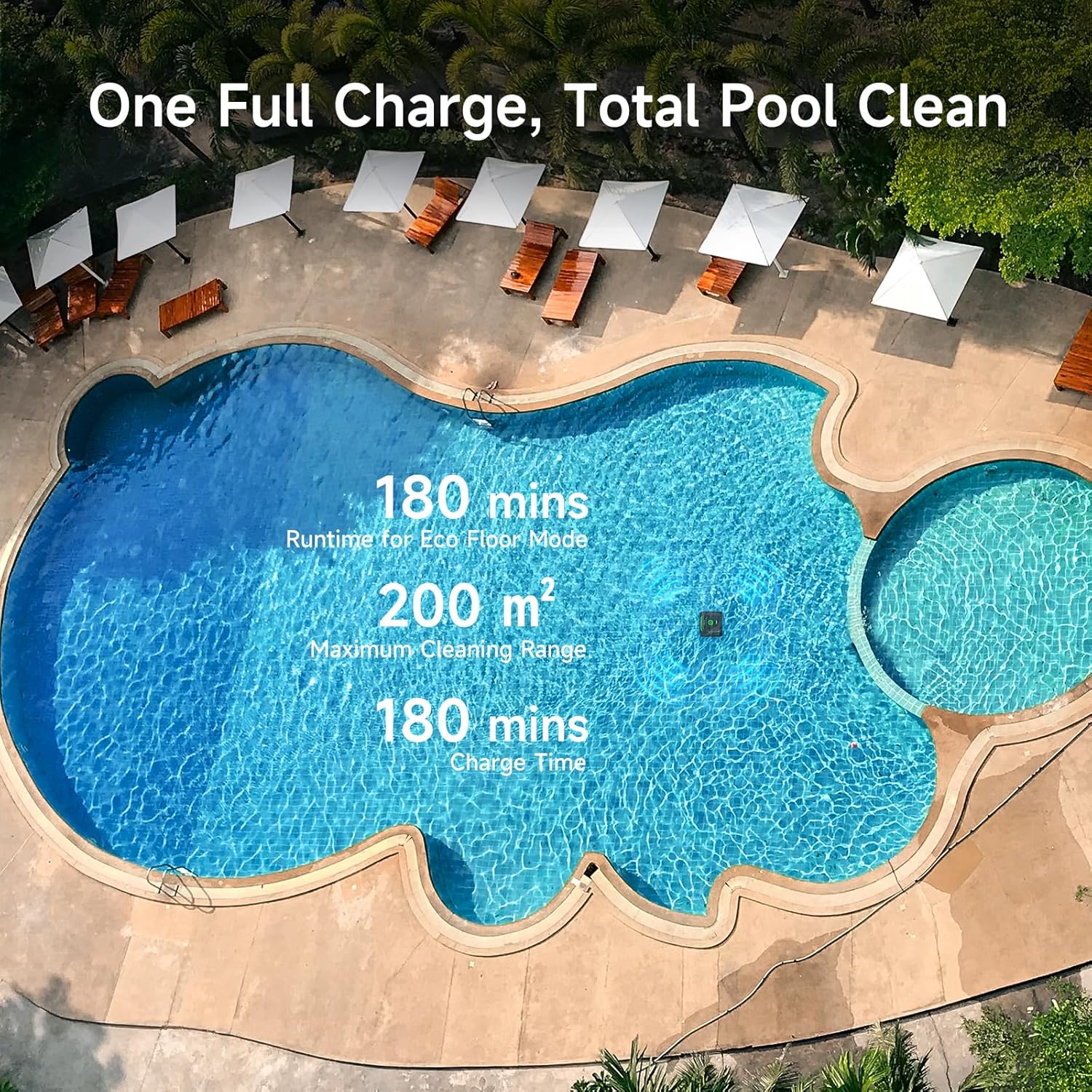 WYBOT C2 Cordless Robotic Pool Cleaner, Dual Filtration, Wall Climbing &Waterline Cleaning, App Scheduling, Smart Navigation, Pool Vacuum for Inground Pools (Fluorescent Green & Black) thumbnail