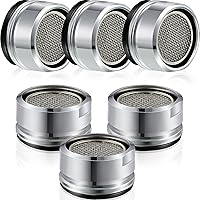 Honoson 6-Pack Brass Bathroom Faucet Aerators 15/16-24mm Male Threads - Splash-Proof Sink Filters, Water-Saving Replacements