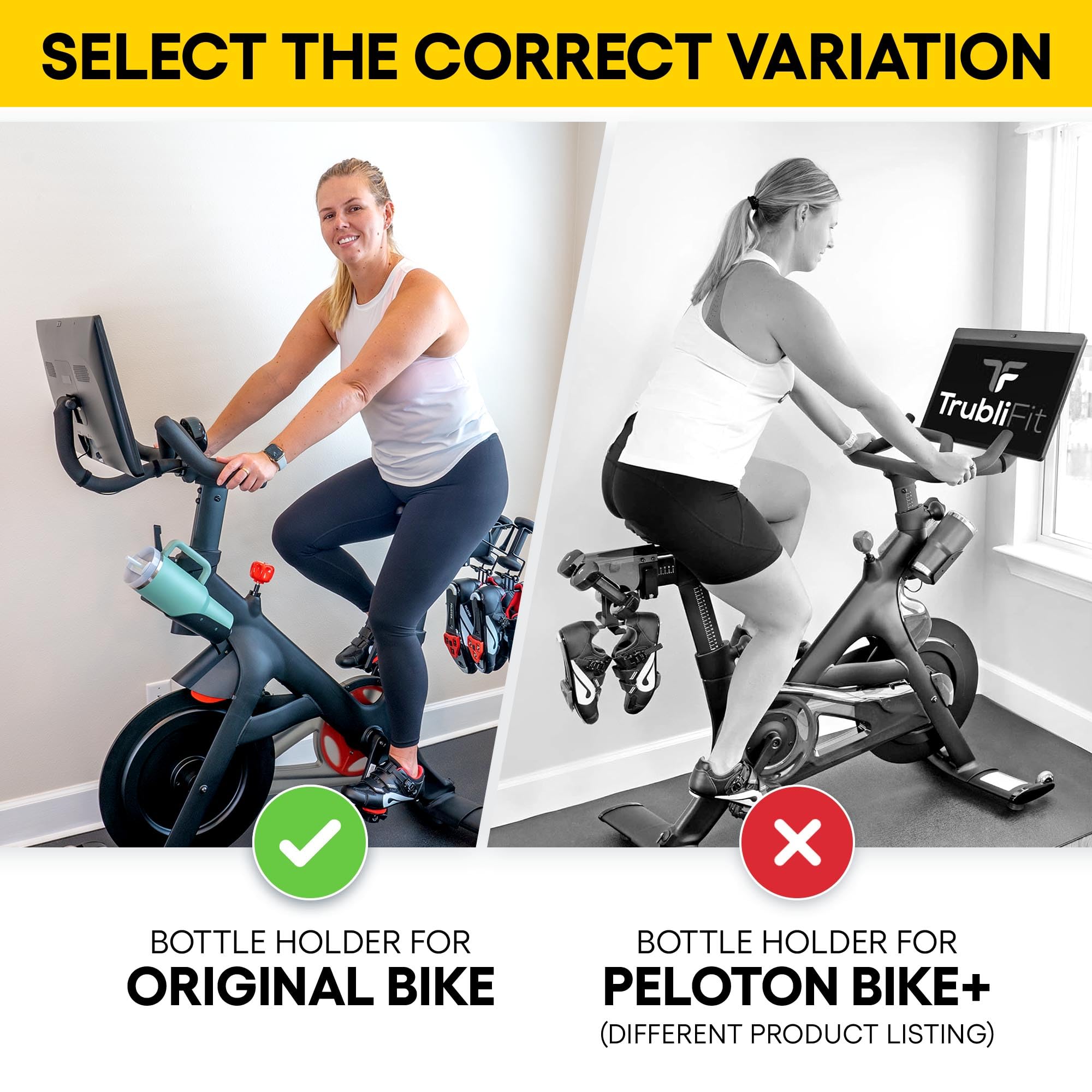Portabotellas de repuesto XL para bicicleta Peloton original con soporte de montaje, diseño de metal sólido totalmente negro, soporte de repuesto directo, compatible con YETI + Nalgene + Hydro Flask +