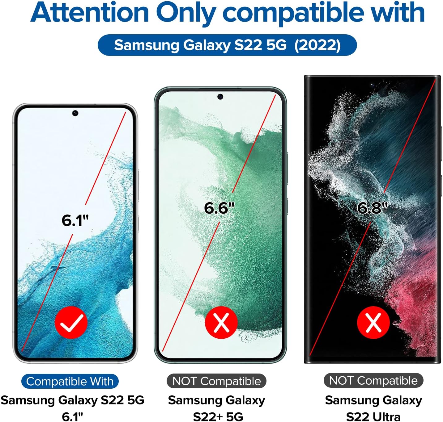 ivoler [2+2 Pack Tempered Glass Screen Protector for Samsung Galaxy S22 5G 6.1'' 2022 [2 Pack] [Not Fit Galaxy S22Plus&S22 Ultra ] with [2 Pack] Camera Lens Protector with Alignment Frame Clear