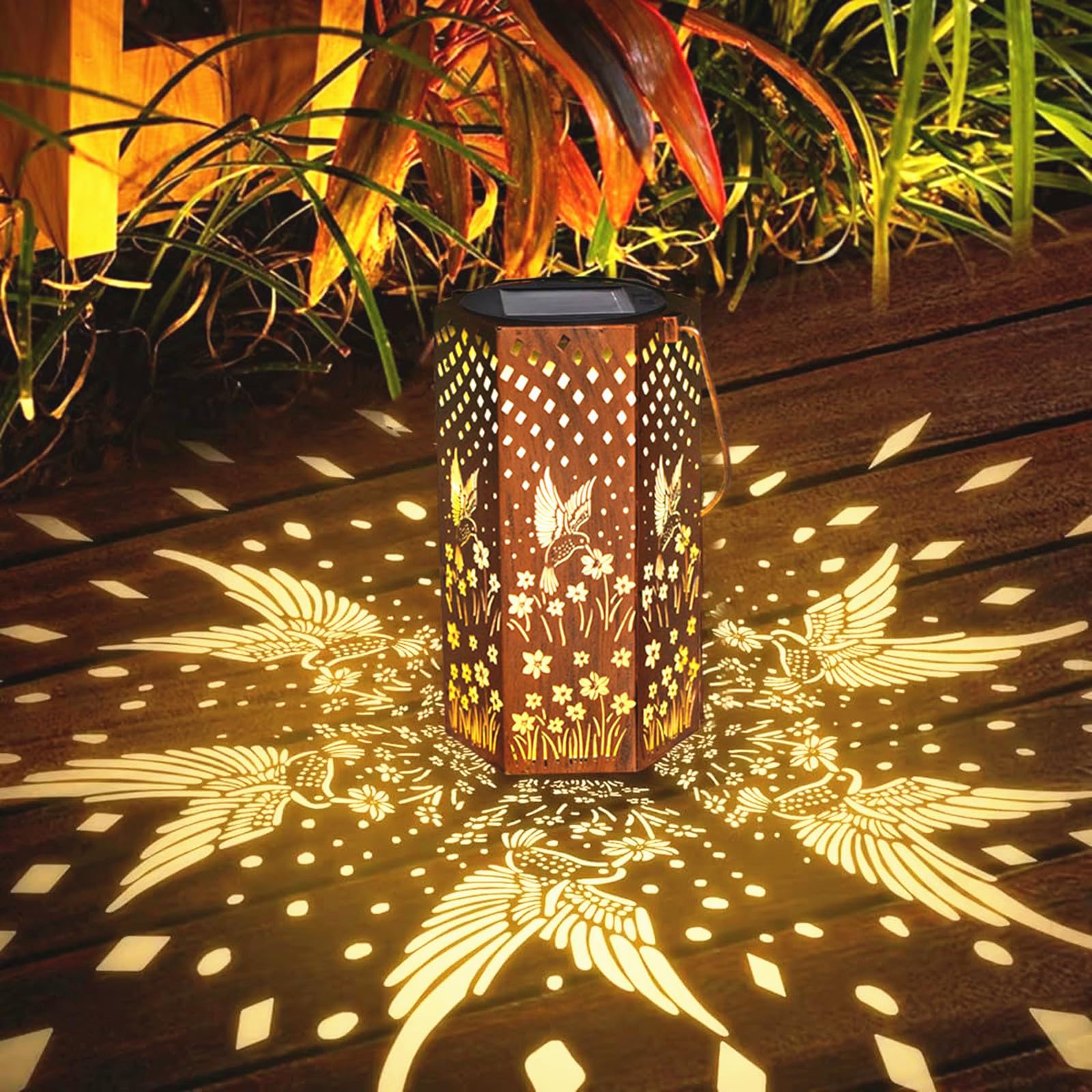 Solarlampen für Außen Hängend - 1 Stück Solarlampen für Außen Garten - IP65 Wasserdicht Solarlaterne für Außen, Metall Solar Gartenleuchten für Außen Garten Draußen Balkon