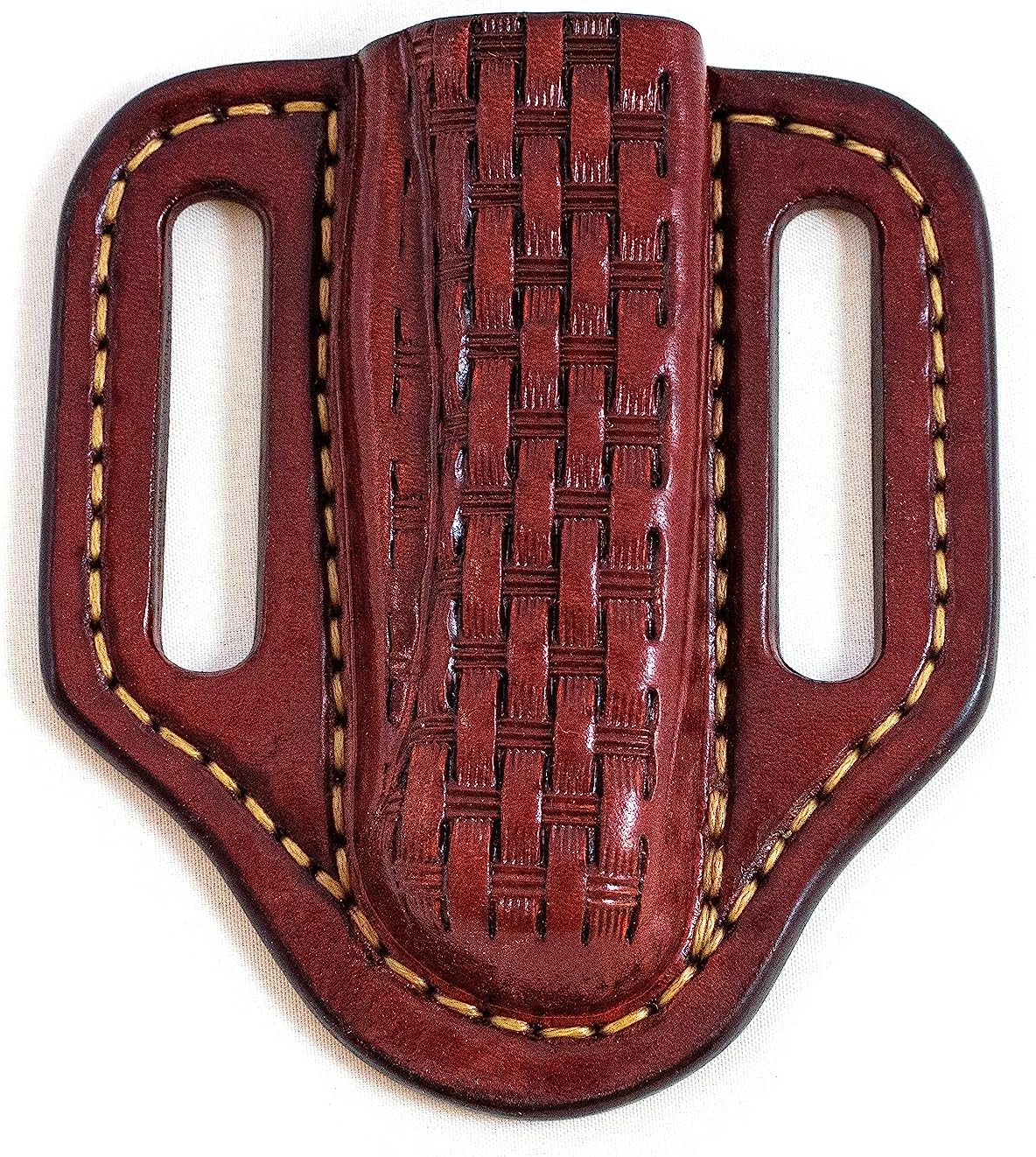 Pancake custom sheath made for Buck 110 knife, tooled leather knife case, holster for Buck knife, every day carry knife, handmade leather sheath