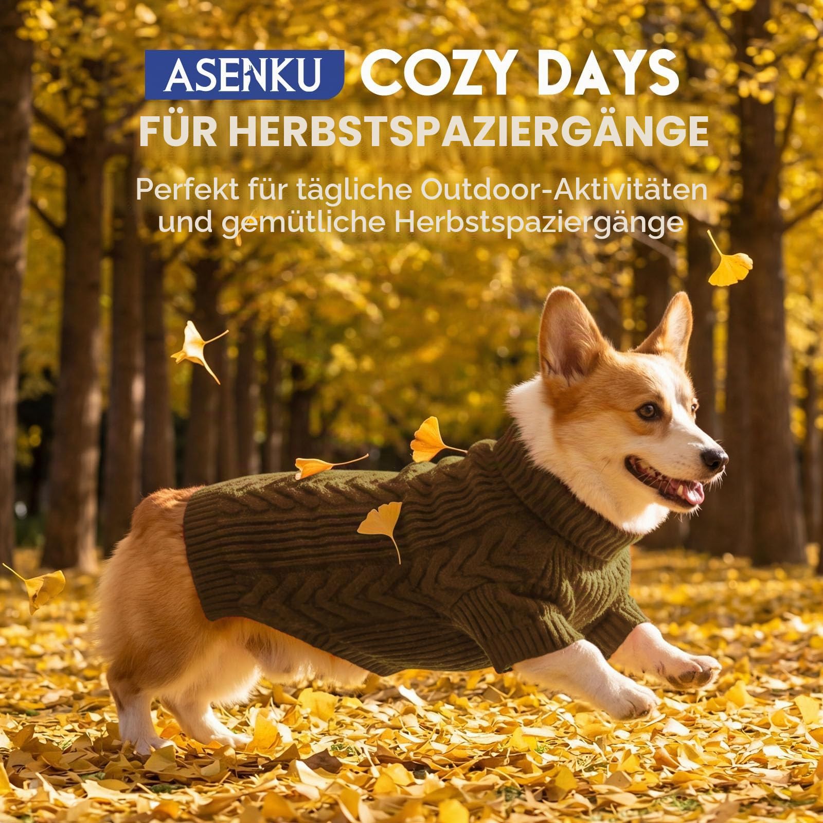 ASENKU Hundepullover, Hundepullover für extra große Hunde, Rollkragenpullover für den Winter für Dobermann, Dogge (Kaffee, Größe 4XL)