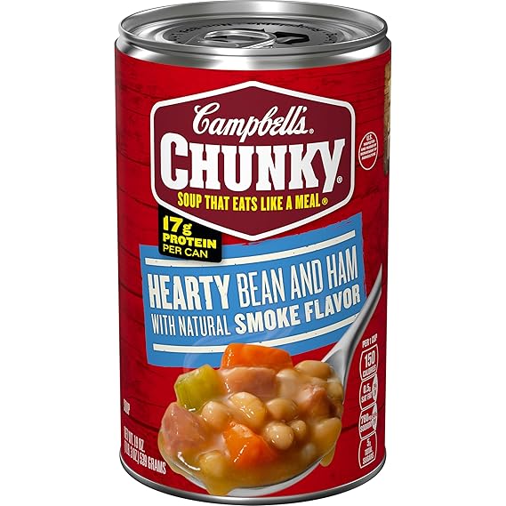 Campbell’s Chunky Soup, Hearty Bean Soup With Ham, 19 Oz Can