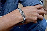 Vista 115 de Colorful Bracelet for Men and Women with Hematite Stones: Handmade Designer Adjustable Multistrand String Knotted Macrame Friendship Bracelet